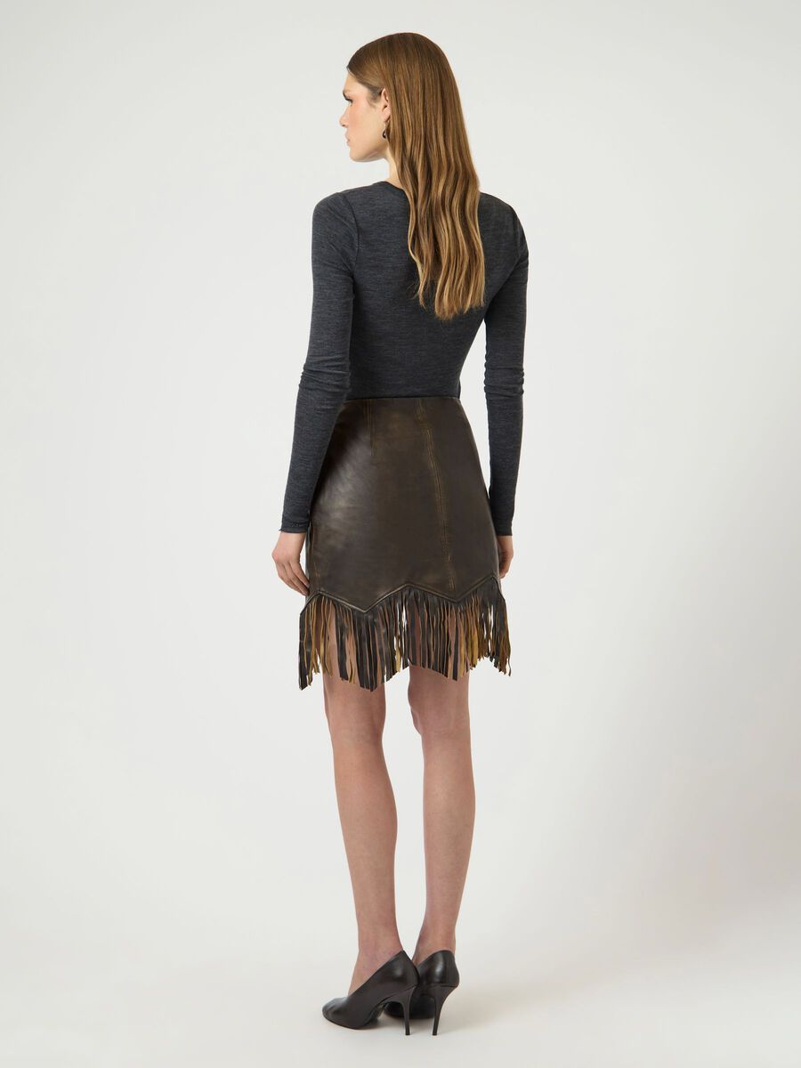 Product carousel image - MINI-JUPE EN CUIR, Deep Mahogany | 2