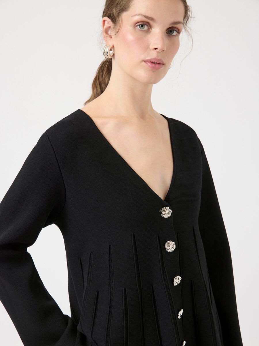 Carousel image - YASMIKLA STRIKKET CARDIGAN, Black | 3