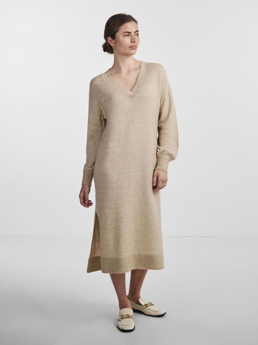 Y.A.S YASCALI KNITTED DRESS, Oatmeal, highres - 26031146_Oatmeal_1048372_003.jpg
