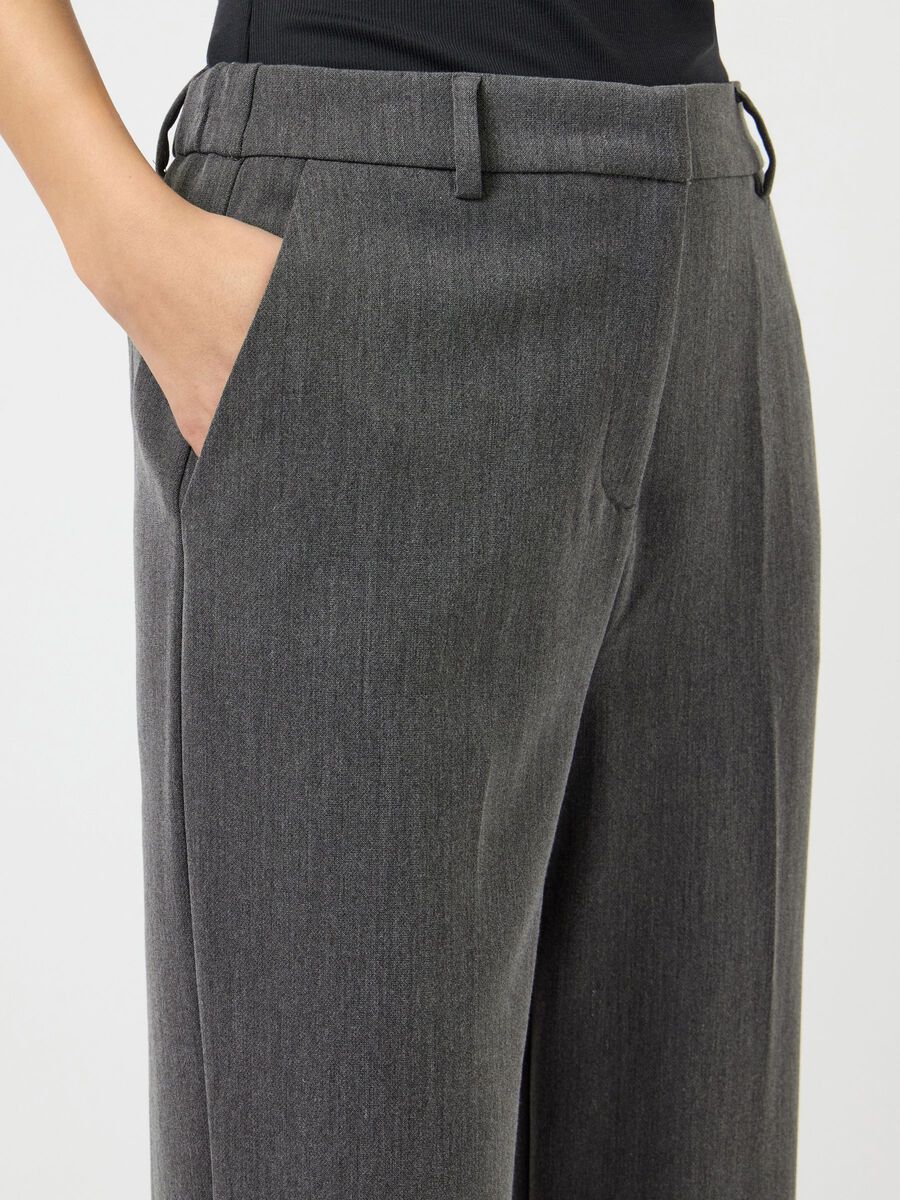 Carousel image - YASLIKKA WIDE-LEG TROUSERS, Dark Grey Melange | 3