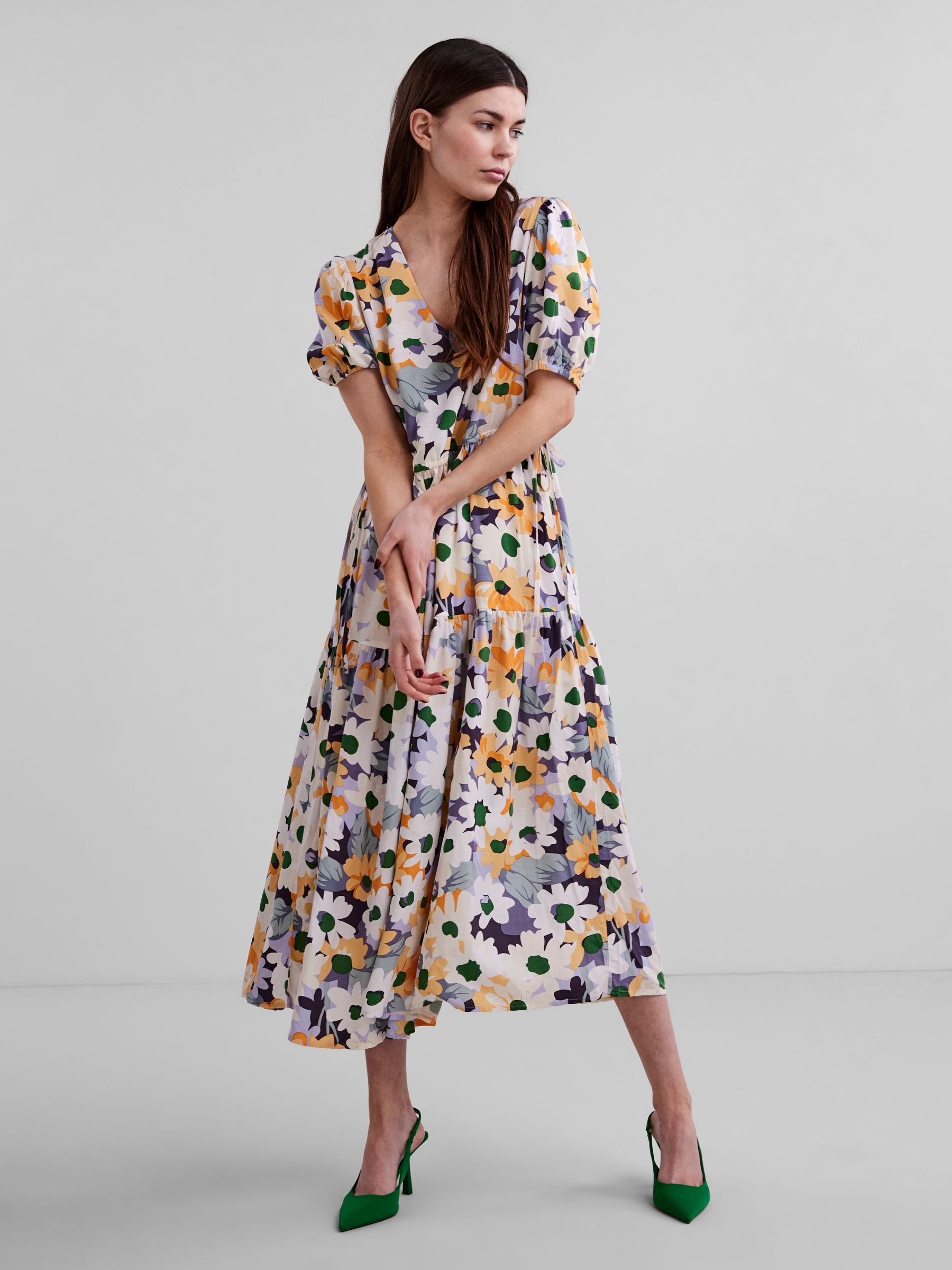 Yas floral midi best sale dress