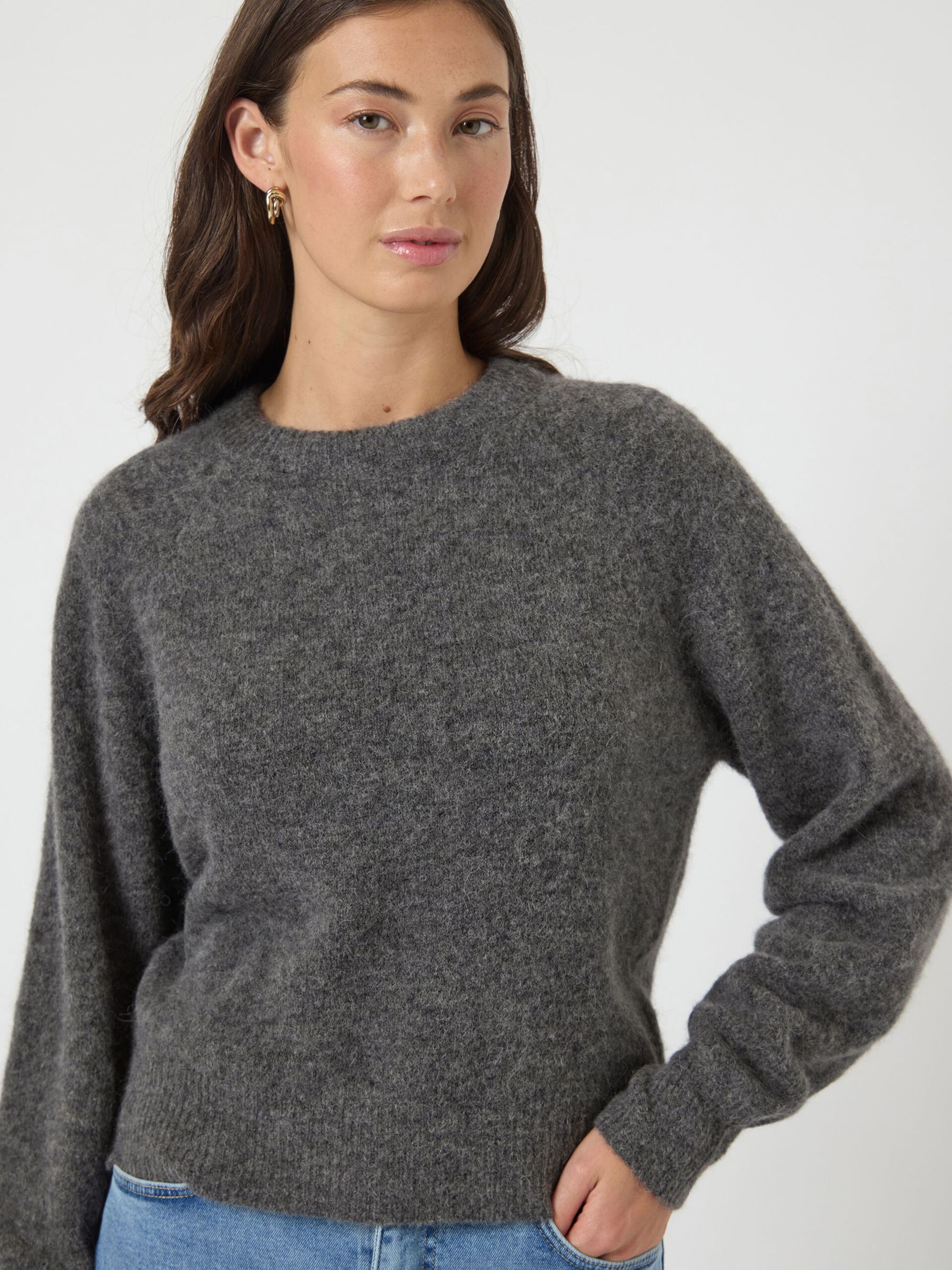 Carousel image - YASJOHI WOLL STRICKPULLOVER, Medium Grey Melange | 3