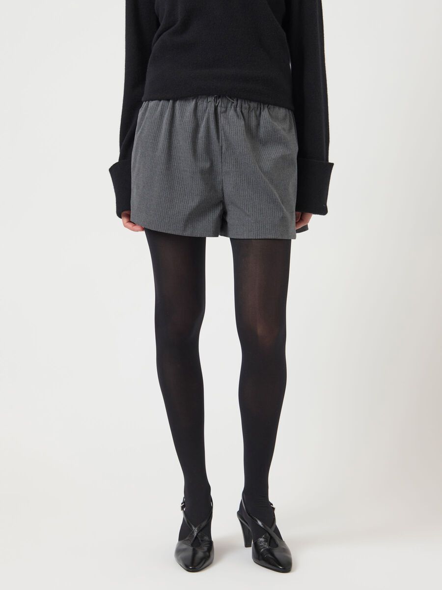 Product carousel image - YASKIMA GESTREEPT SHORTS, Medium Grey Melange | 1