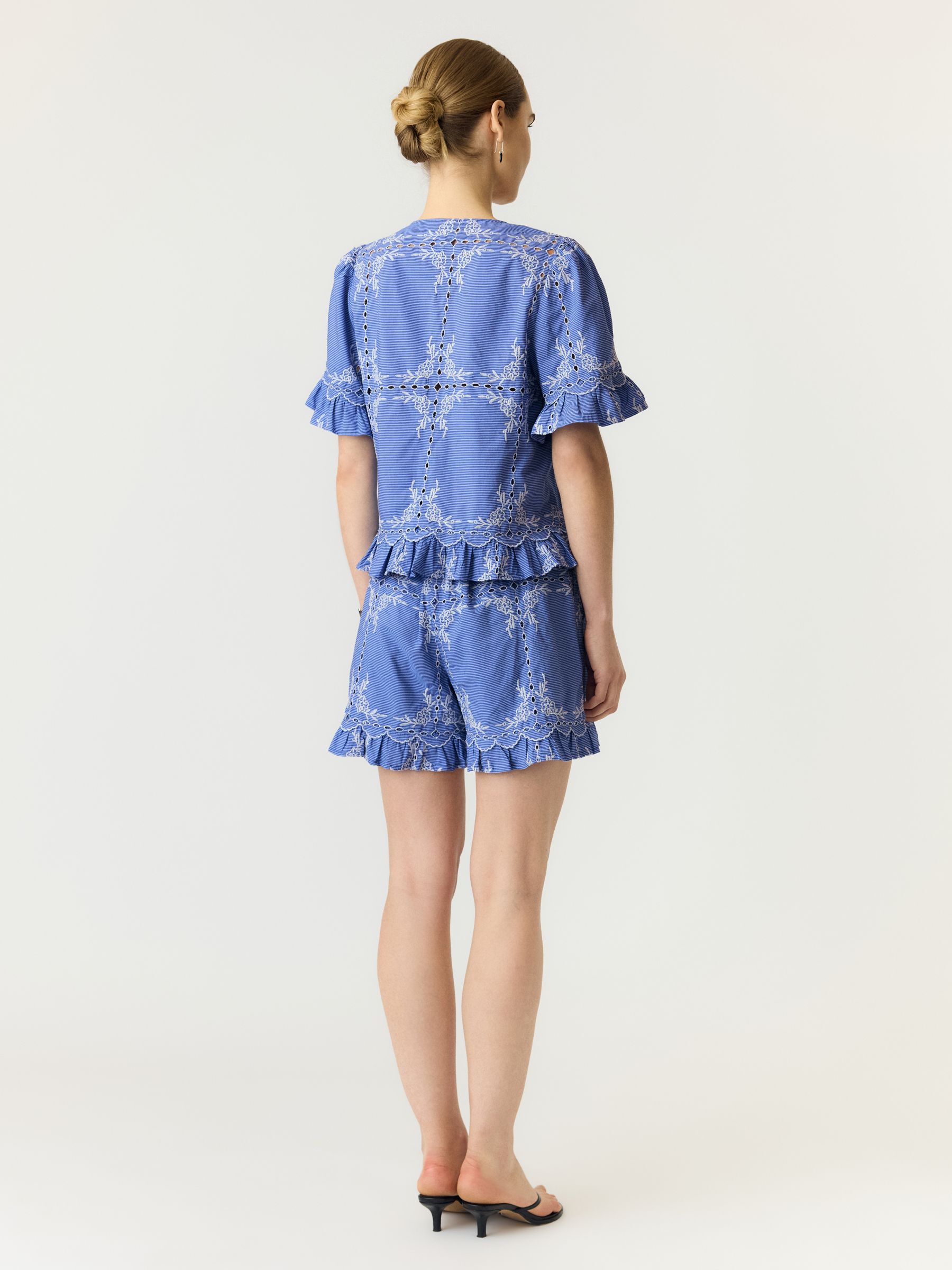 YASELLIE TIE SHORT SLEEVED BLOUSE | Blue | YAS® Norway