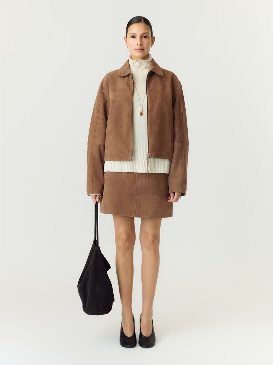 Carousel image 5 YASSALERA HW SUEDE MINI SKIRT, Sepia