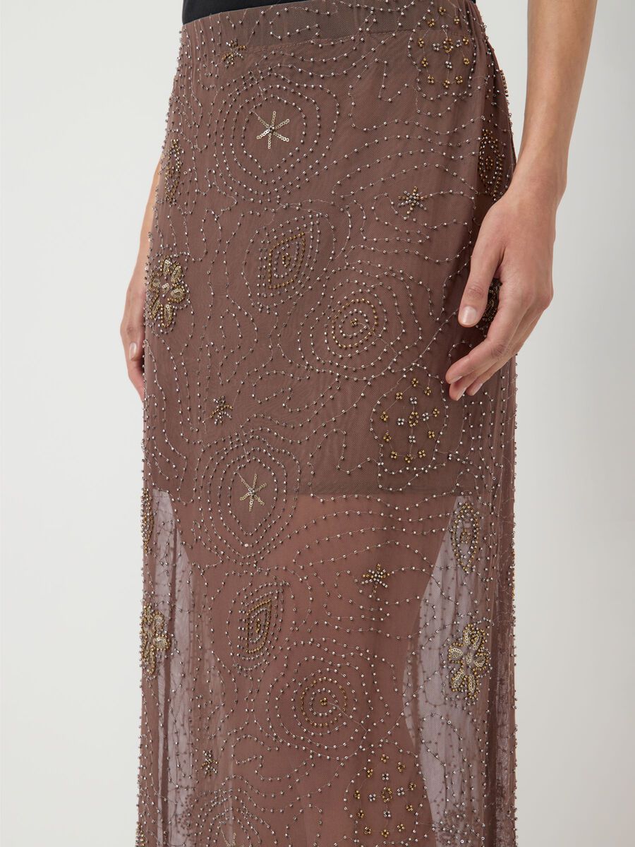 Carousel image - YASNURA MESH HW MAXI ROK, Peyote | 3