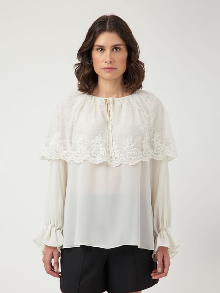 YAS YASESTHER LACE CAPE TOP, Pristine, highres - 26042116_Pristine_003.jpg