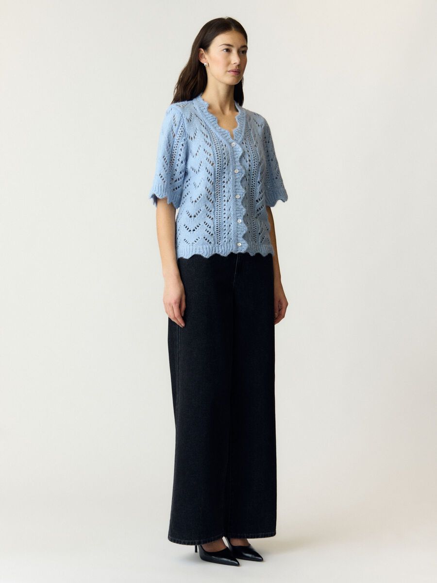 Carousel image - YASVIENNA  KNITTED CARDIGAN, Skyway | 4