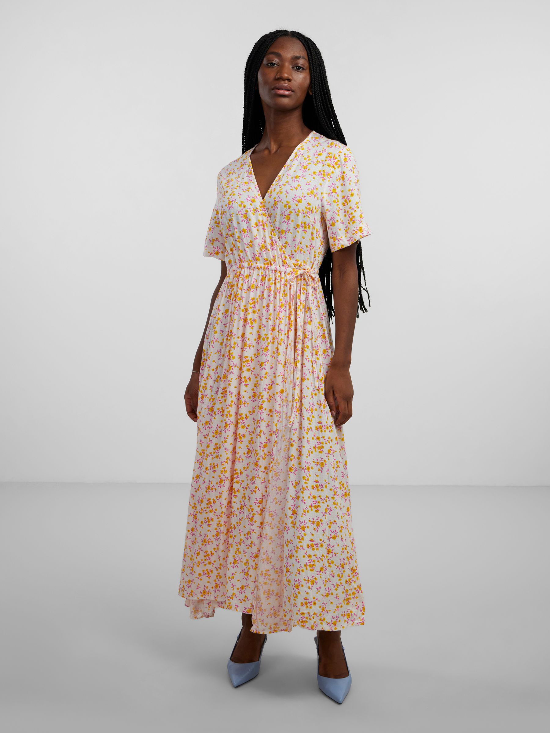 Yas floral wrap dress hotsell