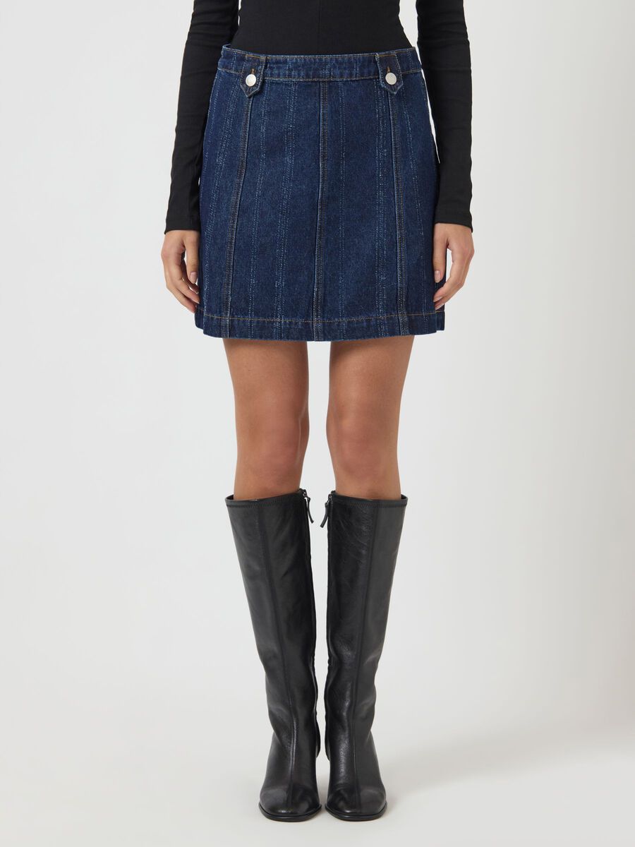 Carousel image - YASCYRA MW DENIM MINI SKIRT, Dark Blue Denim | 1