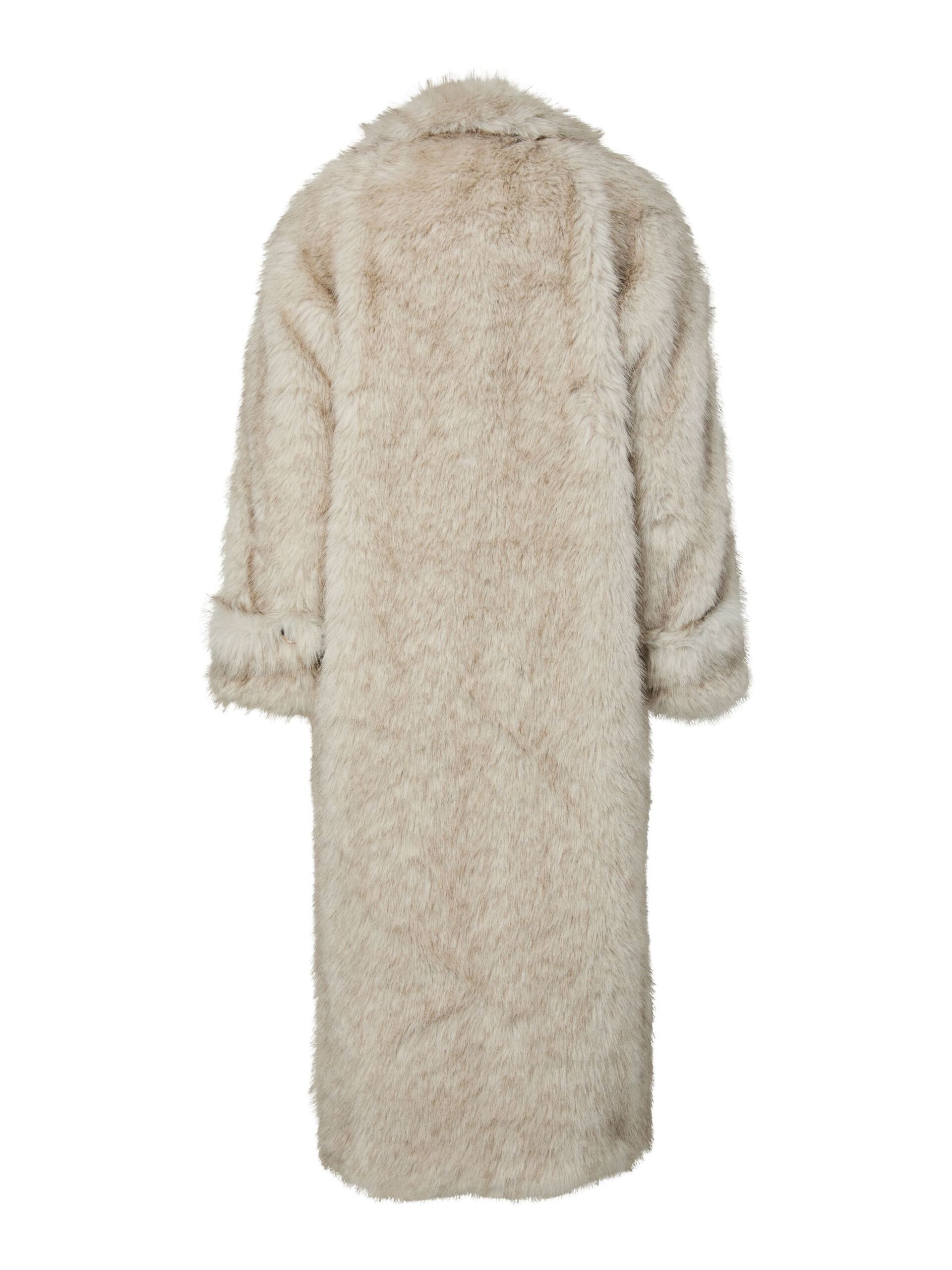 Carousel image - YASPAULA LONG FAUX FUR CAPPOTTO, Birch | 3