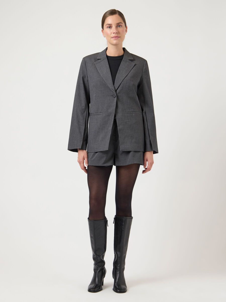 Carousel image - YASKIMA PINSTRIPE BLAZER, Medium Grey Melange | 4