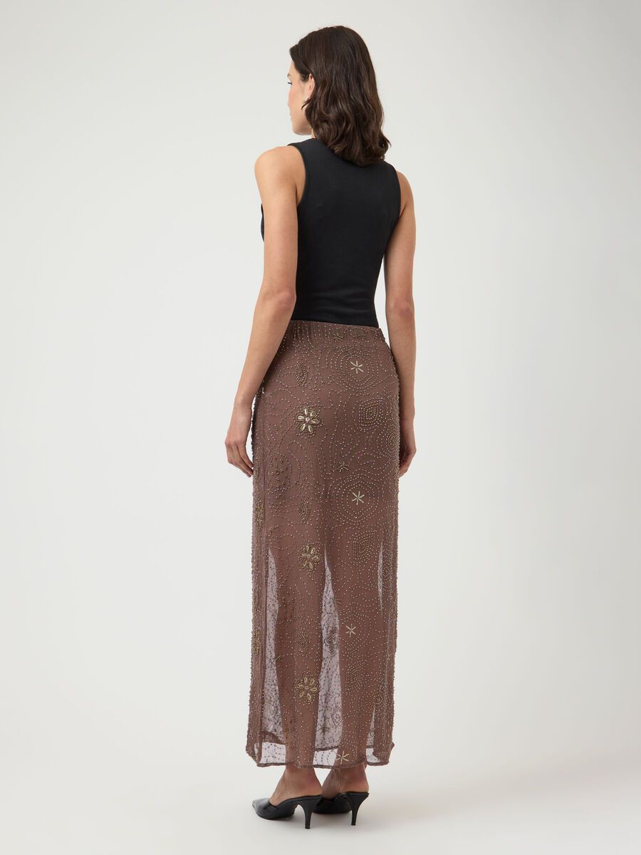 Product carousel image - YASNURA MESH HW MAXI ROK, Peyote | 2