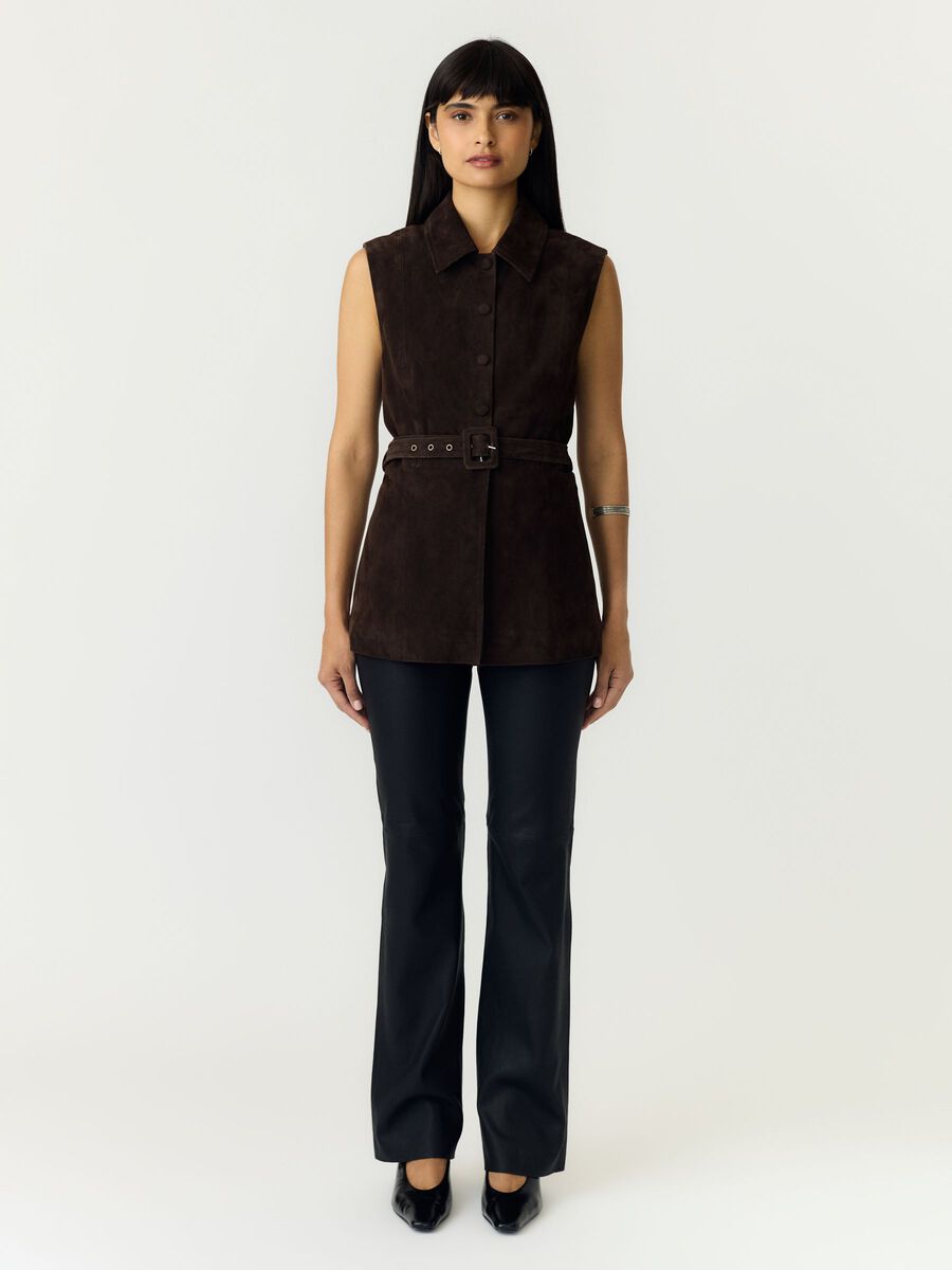 Carousel image 4 YASRIE SUEDE  WAISTCOAT, Coffee Bean