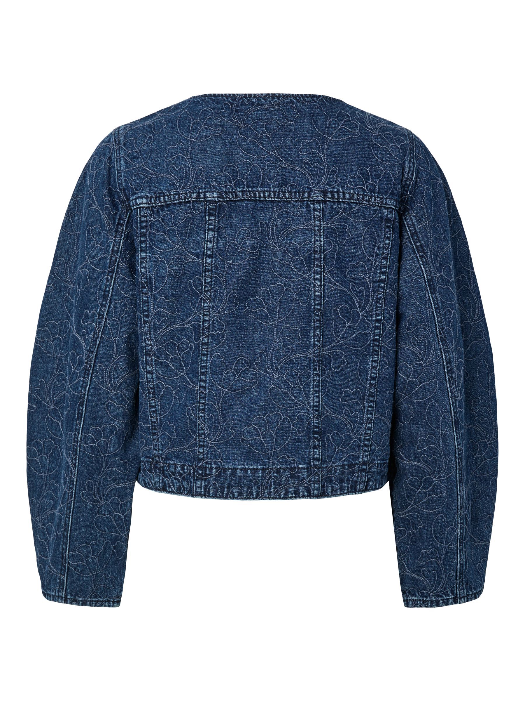 ジャケット・アウター rosyluce EMBROIDERY DENIM JACKET INDIGO YASALIA EMBROIDERY DENIM JACKET | Blue | YAS® UK