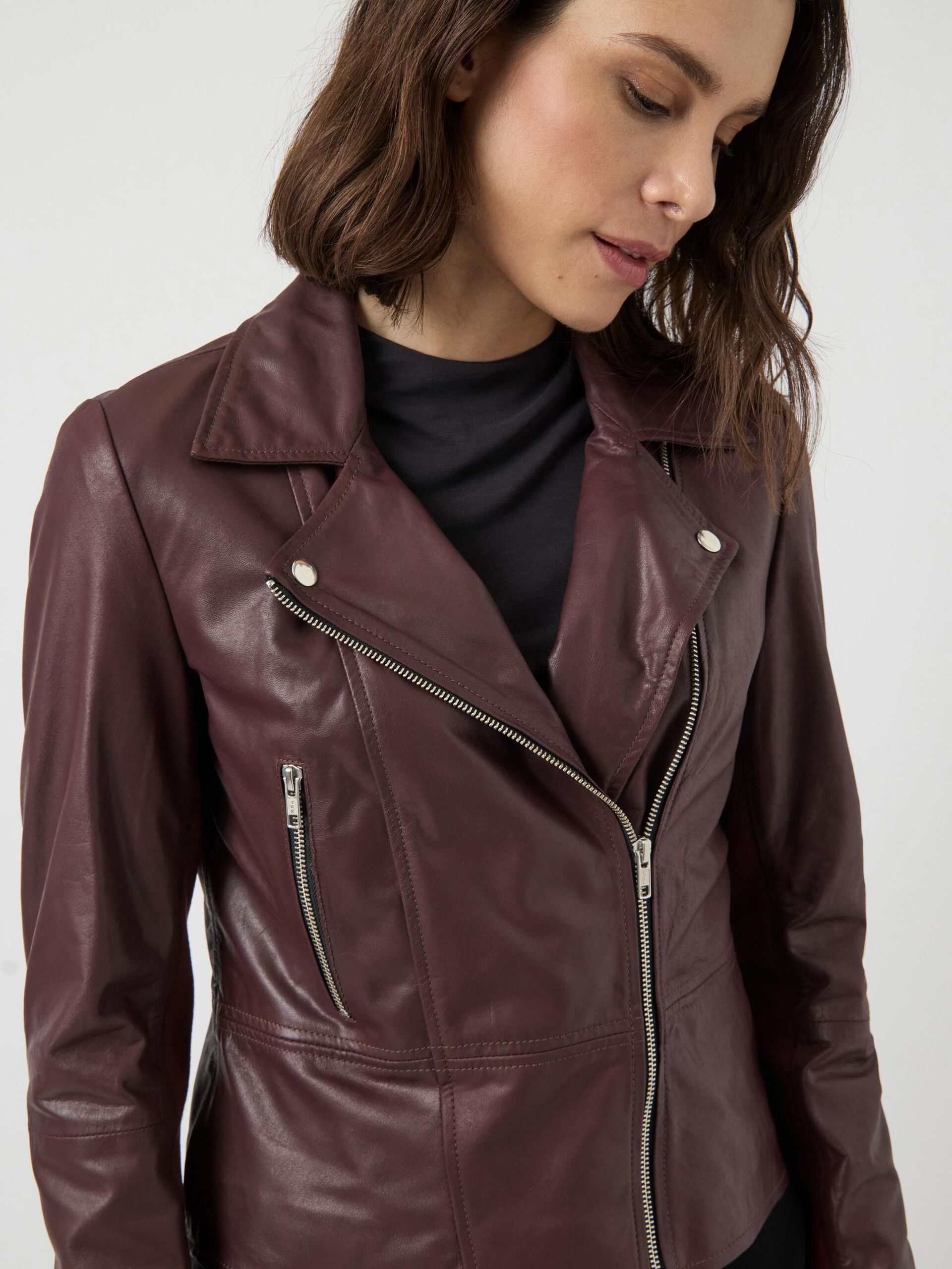 Carousel image - YASSOPHIE LEATHER BIKER JACKET, Port Royale | 6