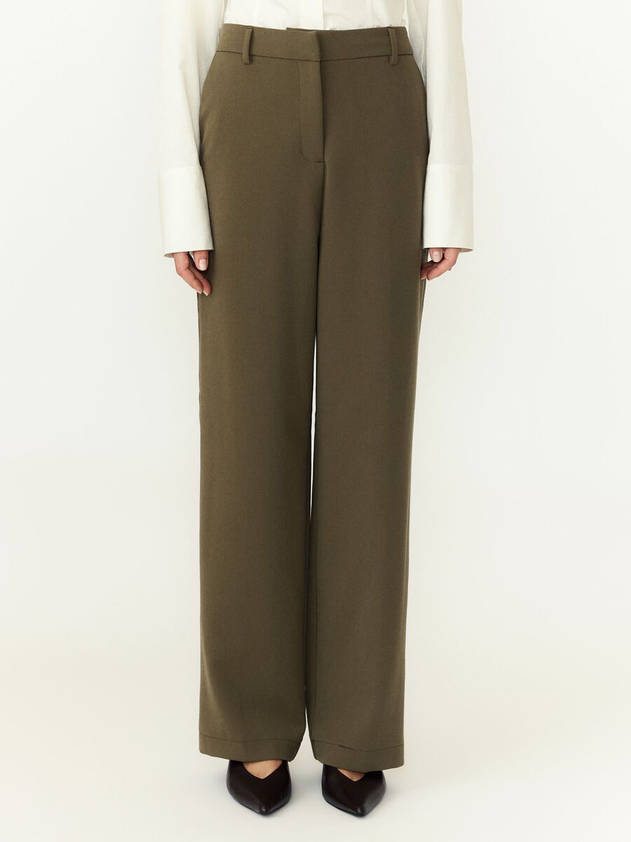 Product tile image YASLIKKA WIDE-LEG TROUSERS, Dark Olive 26030711_DarkOlive