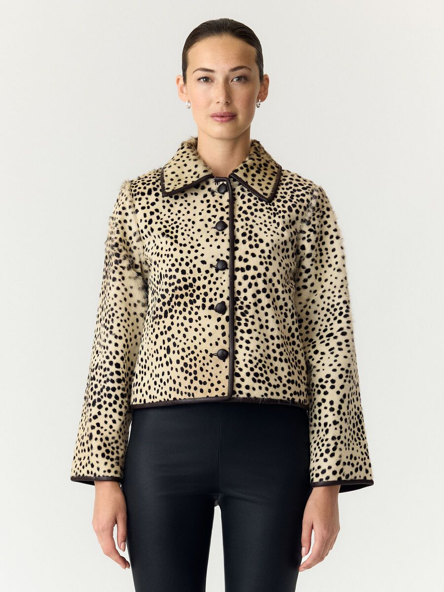 Product tile image YASCHEEMI LS  LEATHER JACKET, Sea Pearl 26043206_SeaPearl_1349276