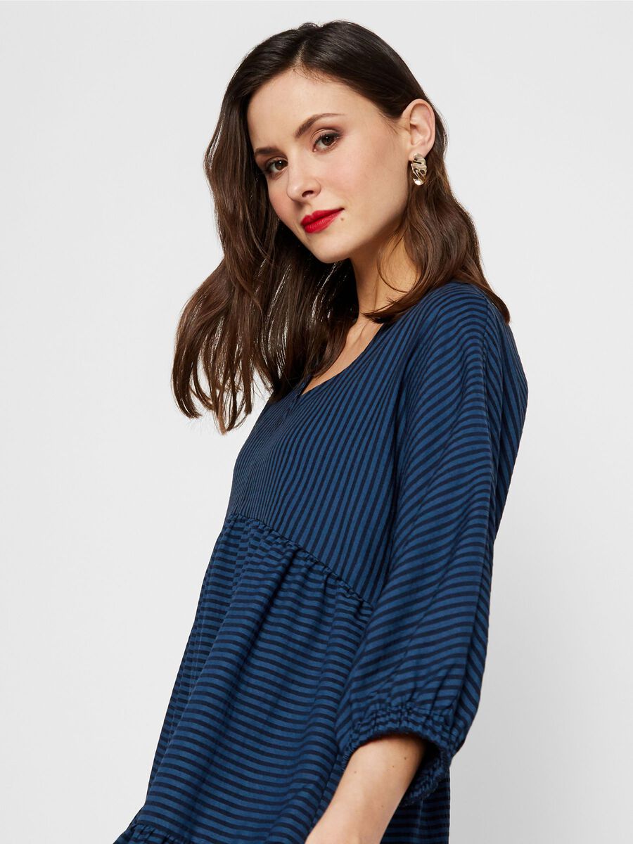 Carousel image - YASCHAR SMOCK DRESS, Navy Blazer | 5