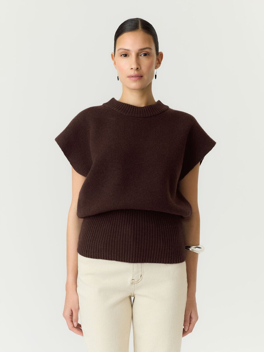 Product tile image YASESLI WOOL BLEND  KNITTED VEST, Coffee Bean 26041671_CoffeeBean