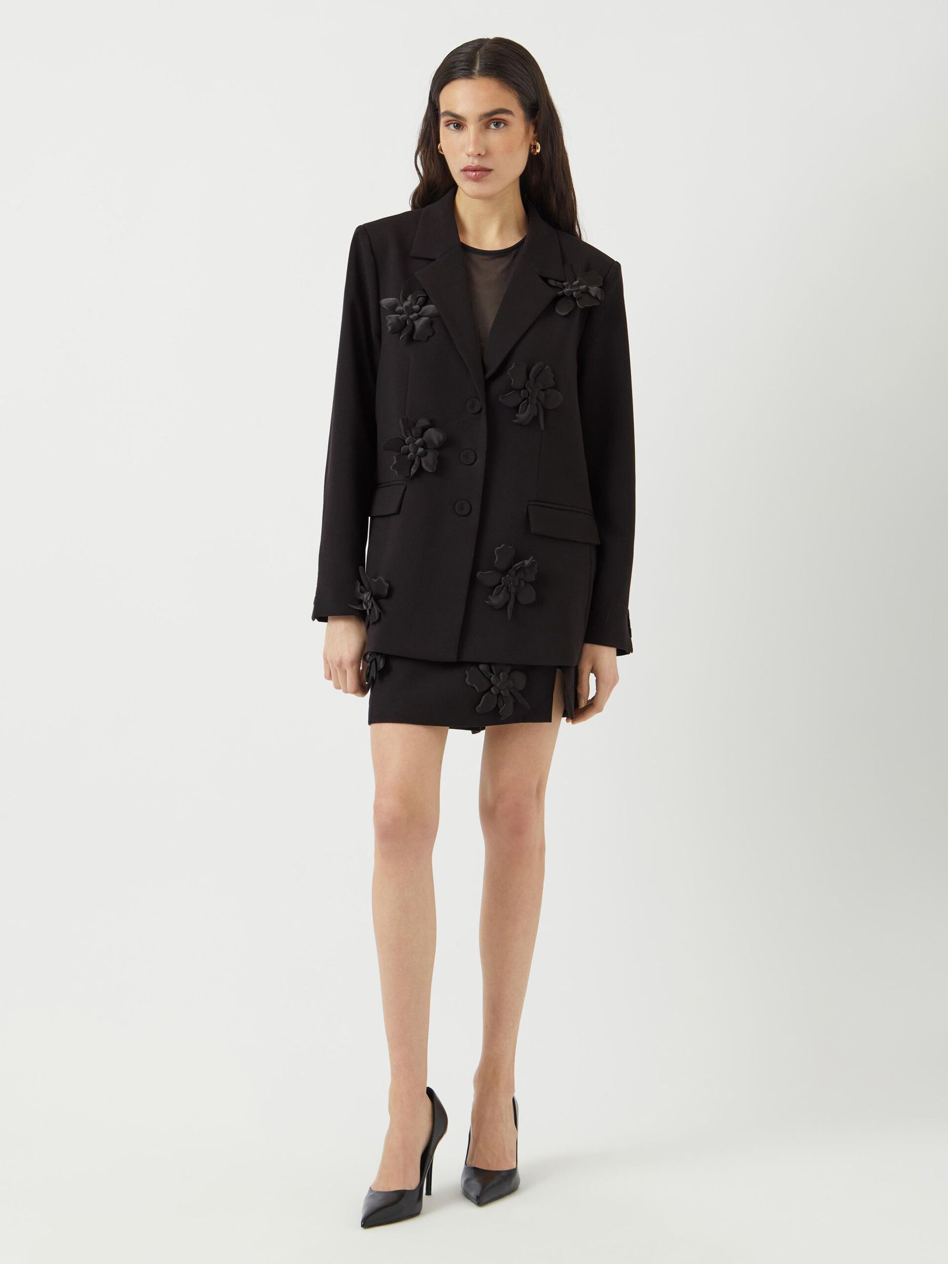 Carousel image - YASFLISRA LS FLOWER BLAZER, Black | 4