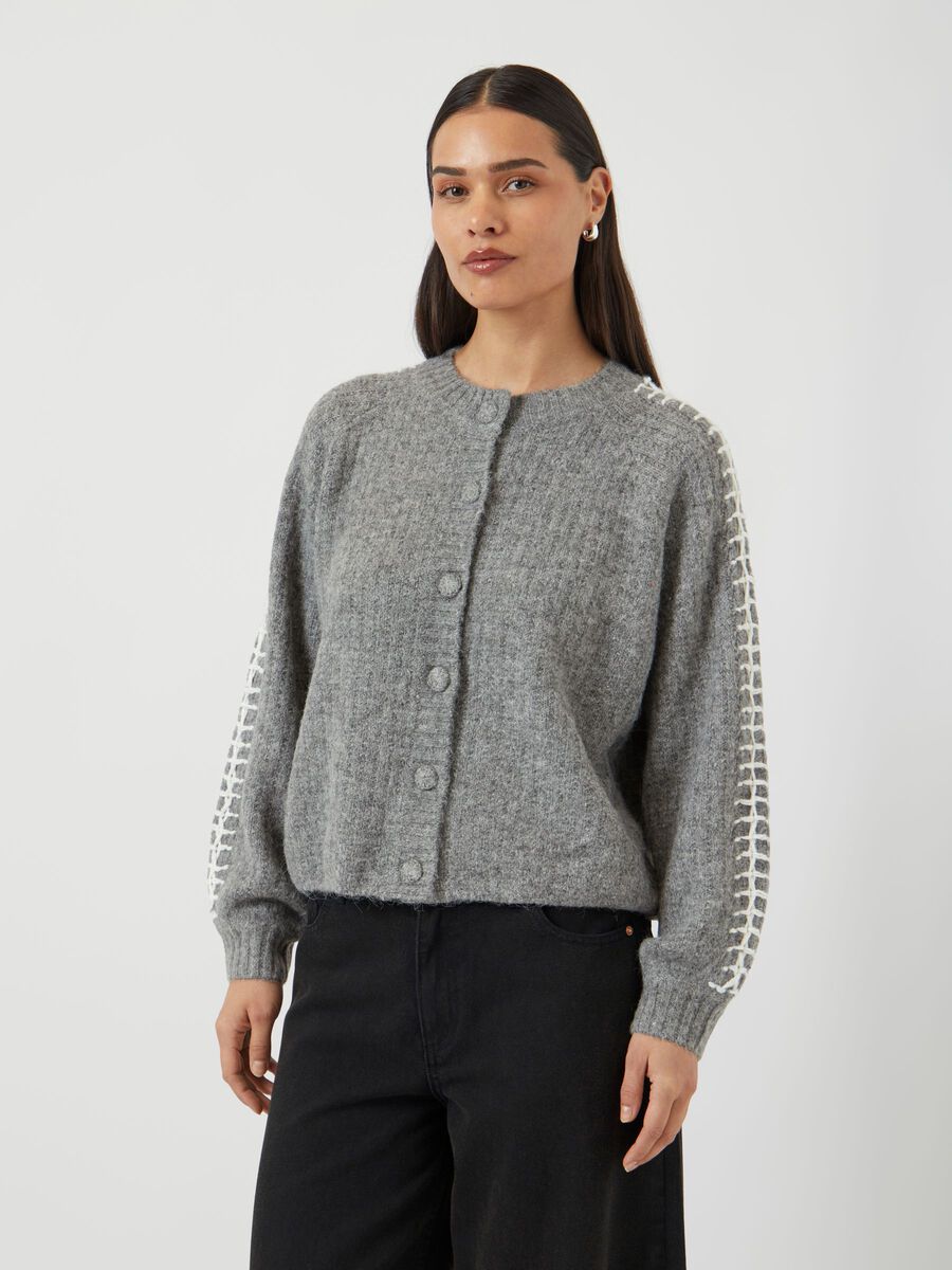 Product carousel image - YASOLLY STRIKKET CARDIGAN, Medium Grey Melange | 1