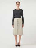 Product image thumbnail - YASJUNIPER MW  LEATHER MIDI SKIRT, Fog | 4