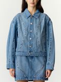 Product image thumbnail - YASCLIO STUD  DENIM JACKET, Medium Blue Denim | 2