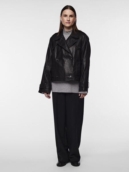 Y.A.S YASJULES VESTE EN CUIR, Black, highres - 26034140_Black_005.jpg