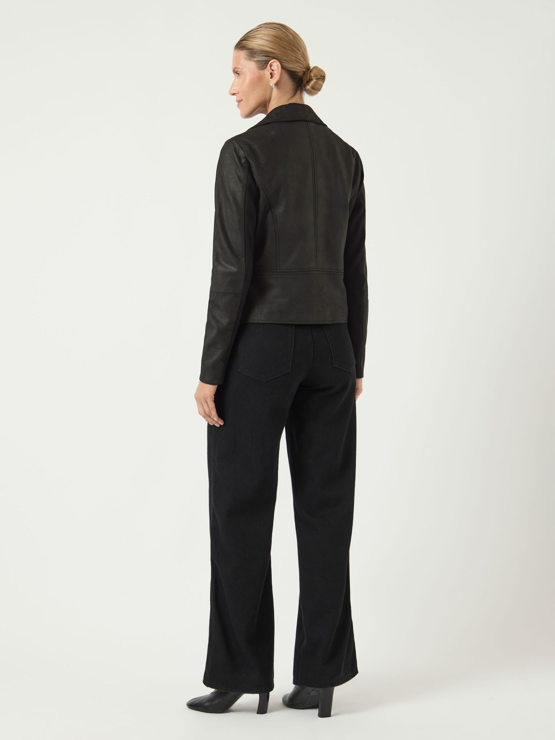 Carousel image - YASSOPHIE LEATHER BIKER JACKET, Black | 4
