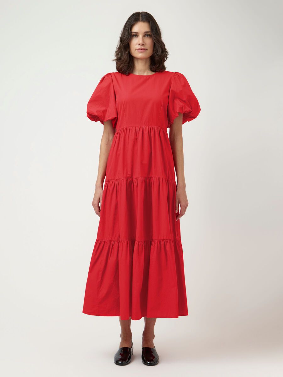 Product carousel image - YASCOLEA ANKLE  MIDI DRESS, Fiery Red | 2
