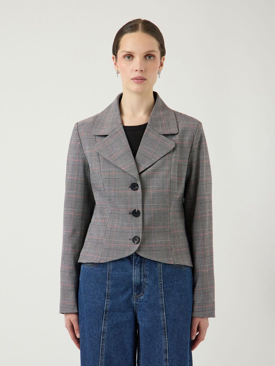 Product carousel image - YASMELA CHECKED  JACKET, Star White | 1