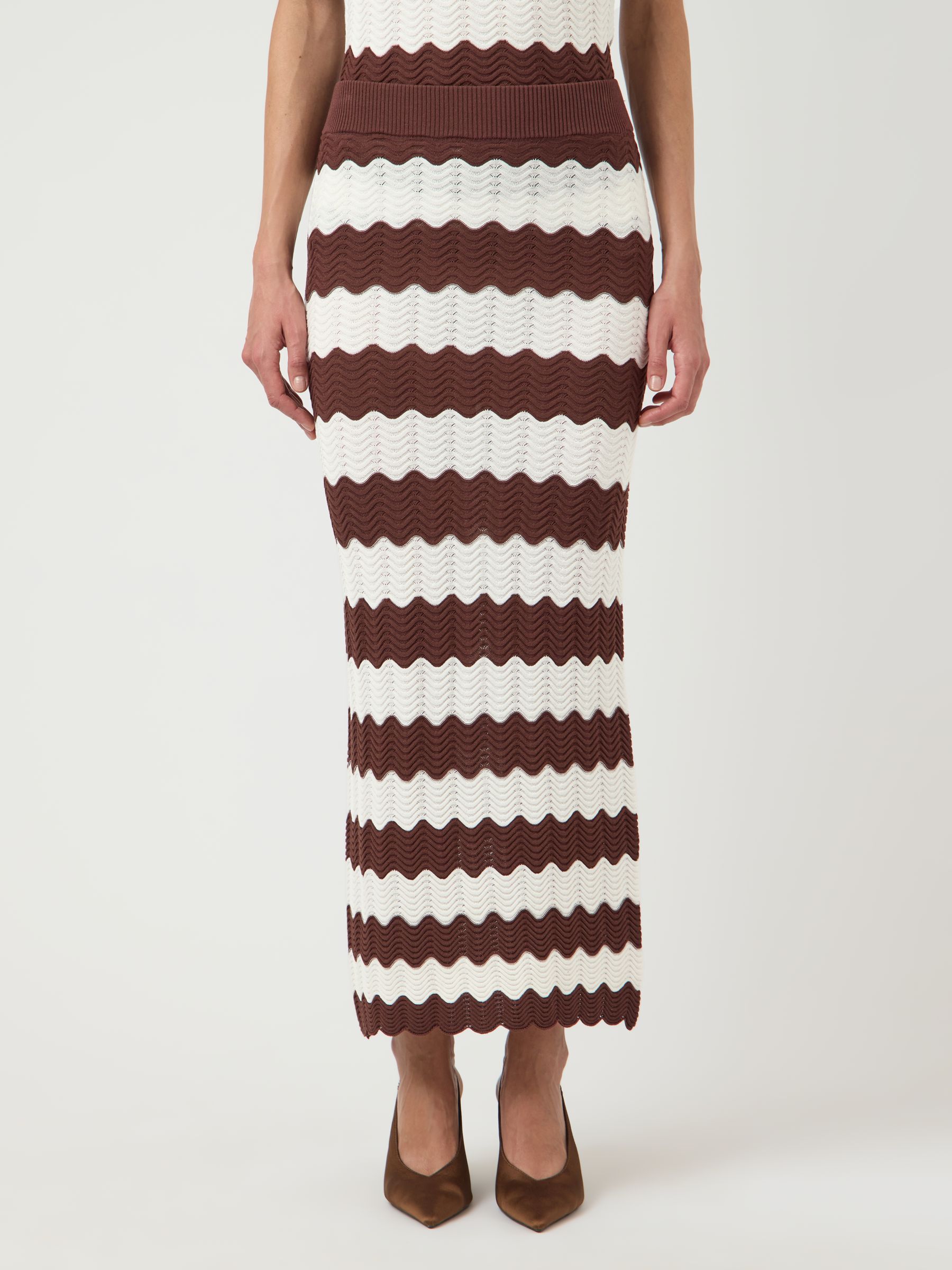 YASBEE HW LONG KNIT SKIRT | Grey | YAS® Germany