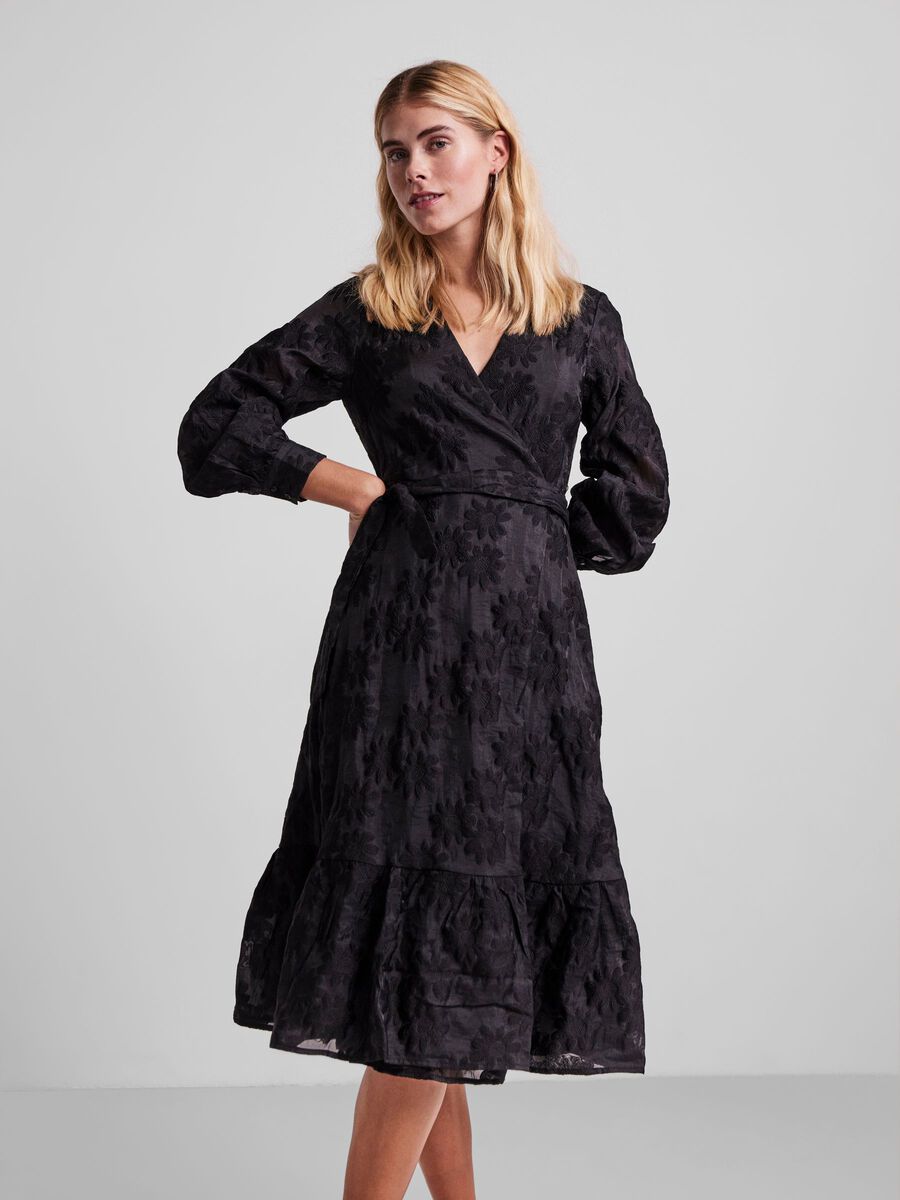 Y.A.S YASDAISY WRAP DRESS, Black, highres - 26026622_Black_003.jpg