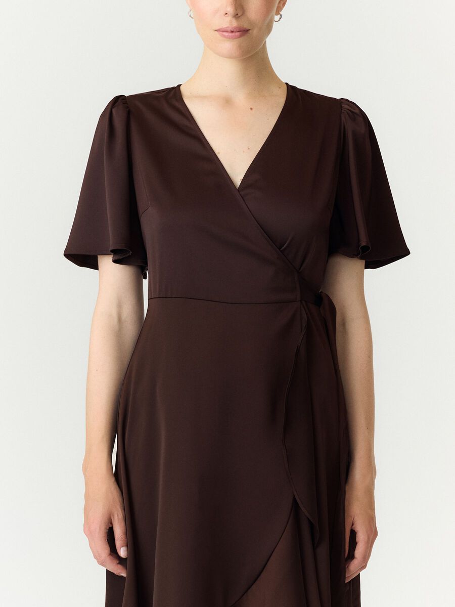 Carousel image 3 YASTHEA WRAP DRESS, Coffee Bean