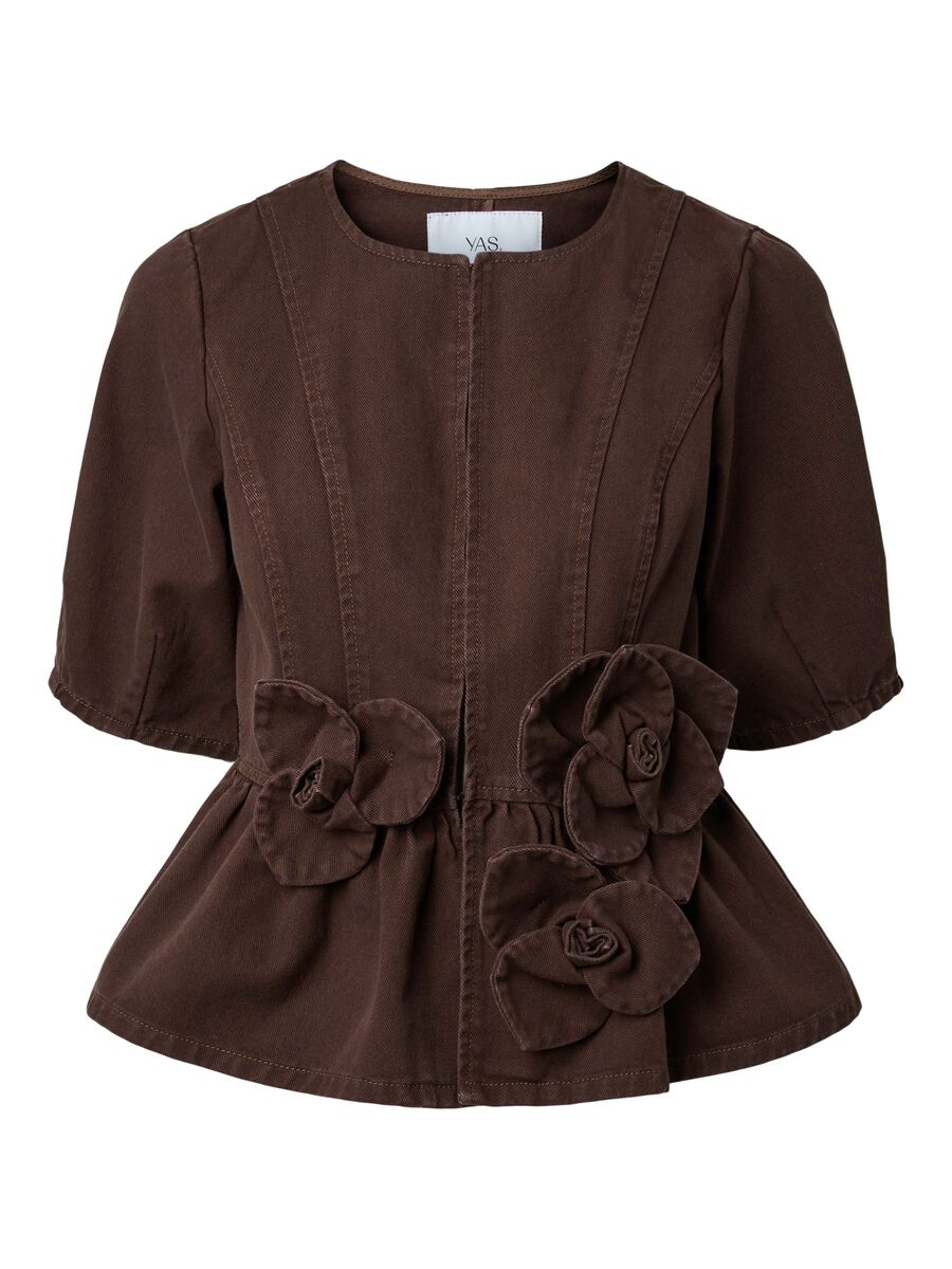 Product carousel image - YASELSIE DENIM JACKET, Coffee Bean | 2