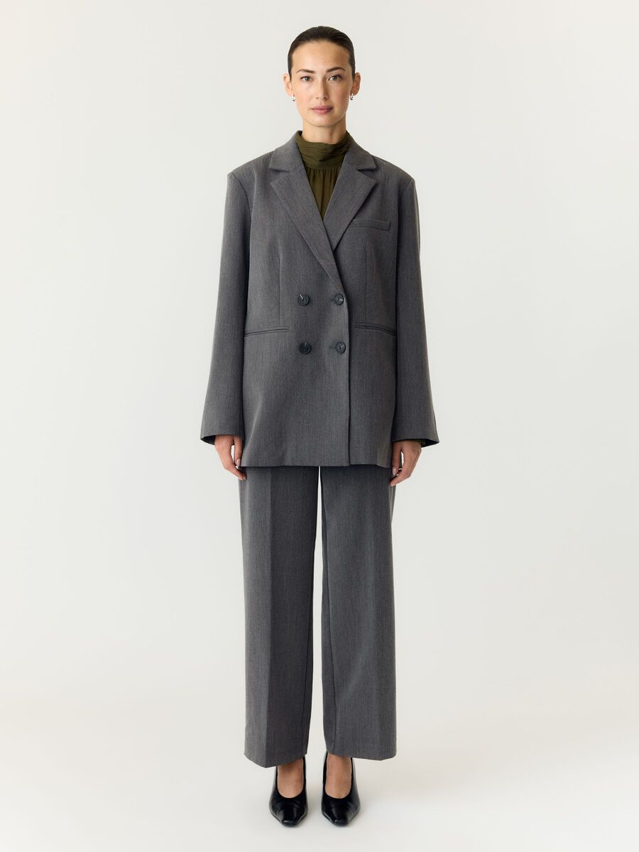 Product tile image YASLIKKA WIDE-LEG TROUSERS, Dark Grey Melange 26030711_DarkGreyMelange