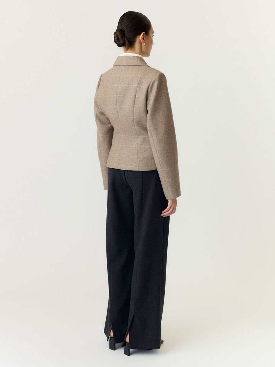 Carousel image 2 YASTHELA WOOL BLEND SHORT JACKET, Taupe Gray