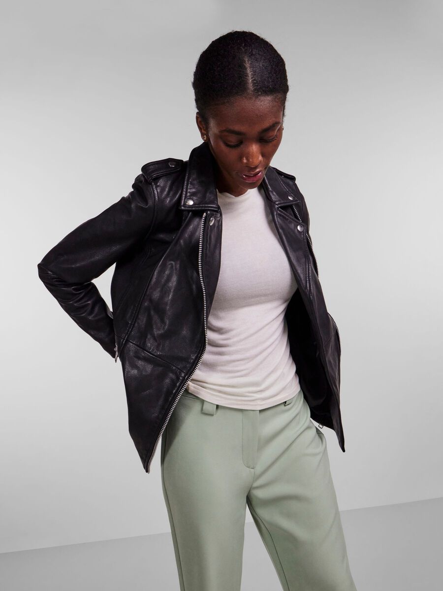 Product tile image YASLIALO LEATHER JACKET, Black 26027774_Black