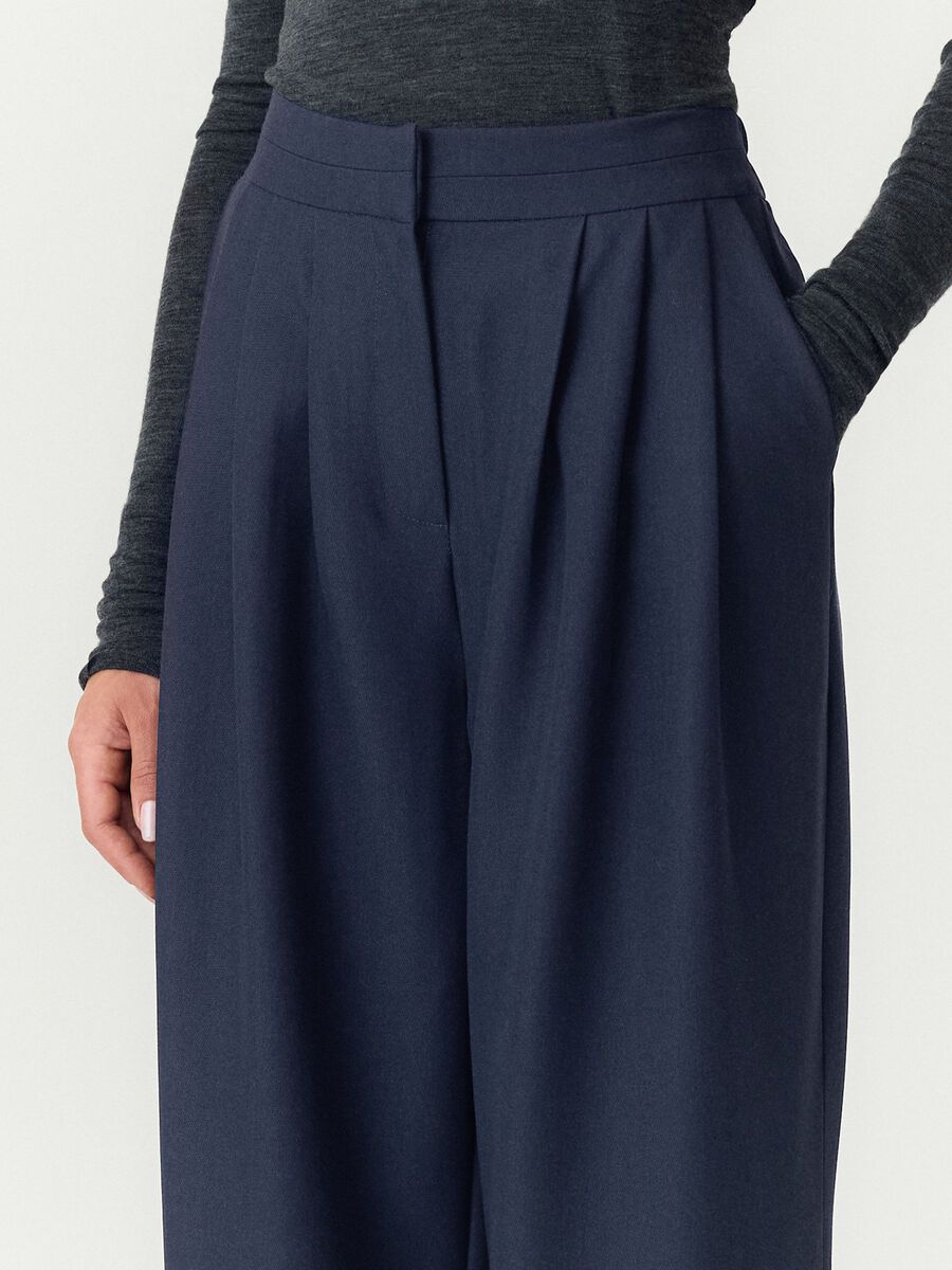Carousel image 3 SPODNIE Z WYSOKIM STANEM, Navy Blazer