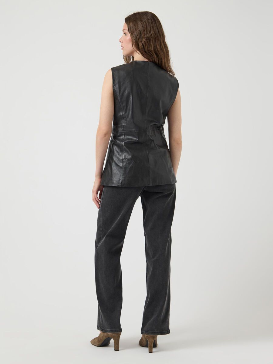 YAS YASVERA LEATHER WAISTCOAT, Black, highres - 26039275_Black_004.jpg