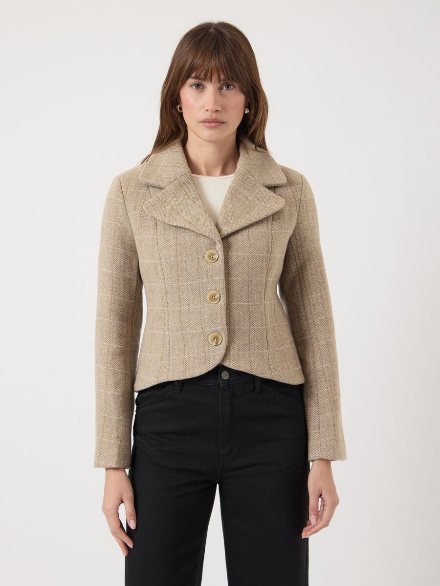 YAS YASTHELA ULLBLANDNING KORT JACKA, Taupe Gray, highres - 26039343_TaupeGray_1235510_003.jpg
