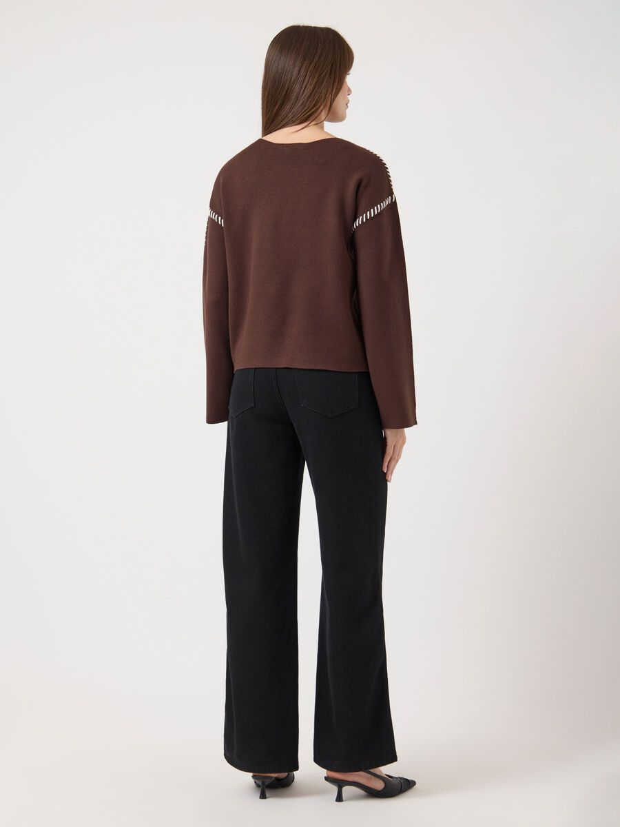 Product carousel image - YASSTITCHA  KNITTED PULLOVER, Chicory Coffee | 2