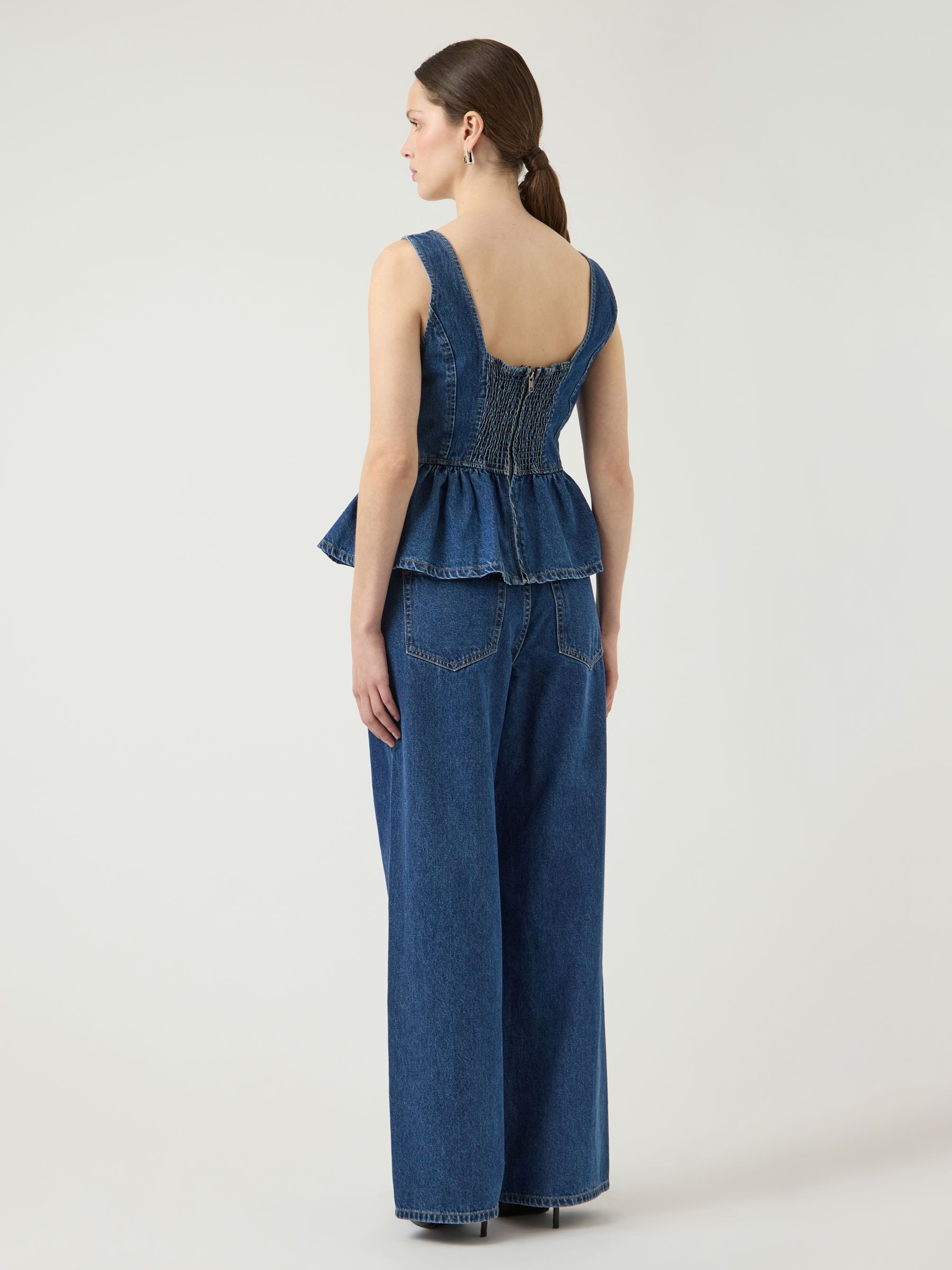 YASELSIE PEPLUM DENIM TOP | Blue | YAS® Germany