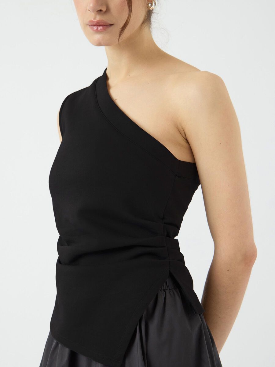 Carousel image - YASVENICE ONE-SHOULDER TOP, Black | 3