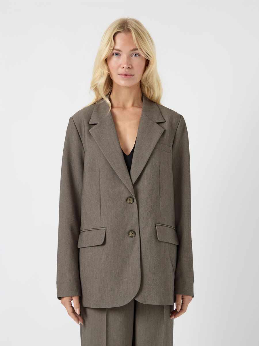 Product carousel image - YASREEMAJ BLAZER, Grey Melange | 1