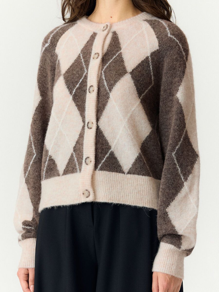 Carousel image 3 YASJOHI WOOL BLEND KNITTED CARDIGAN, Oatmeal
