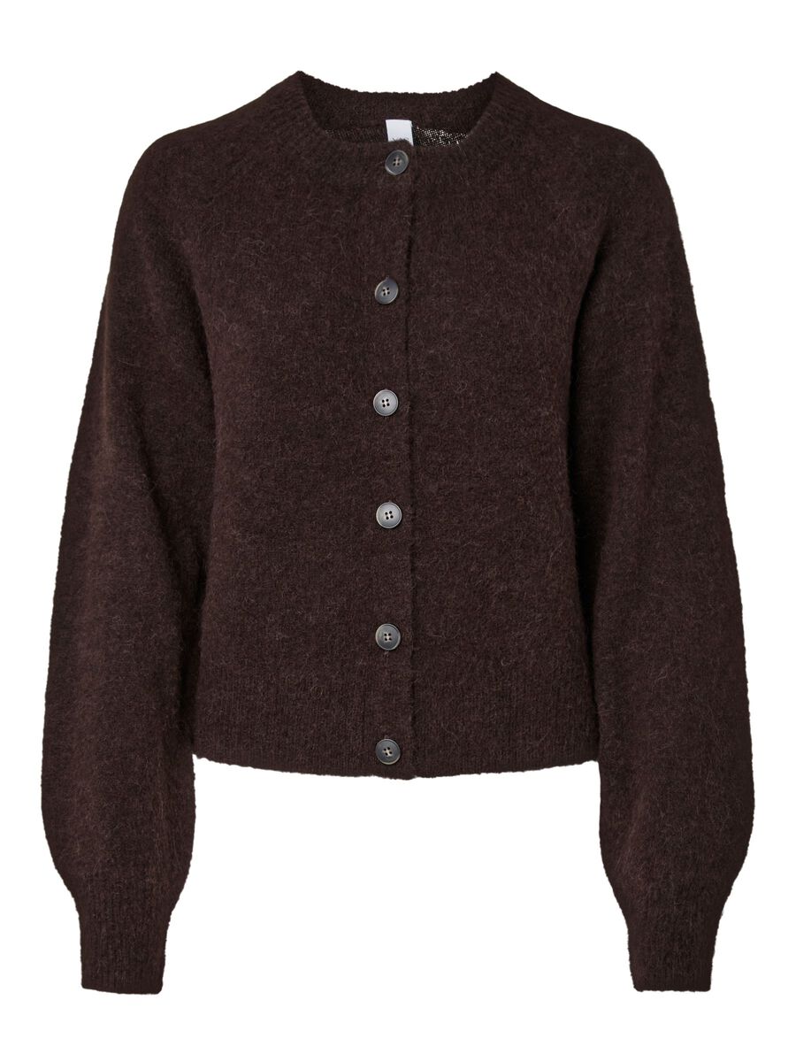 Carousel image 1 YASJOHI WOOL BLEND KNITTED CARDIGAN, Coffee Bean