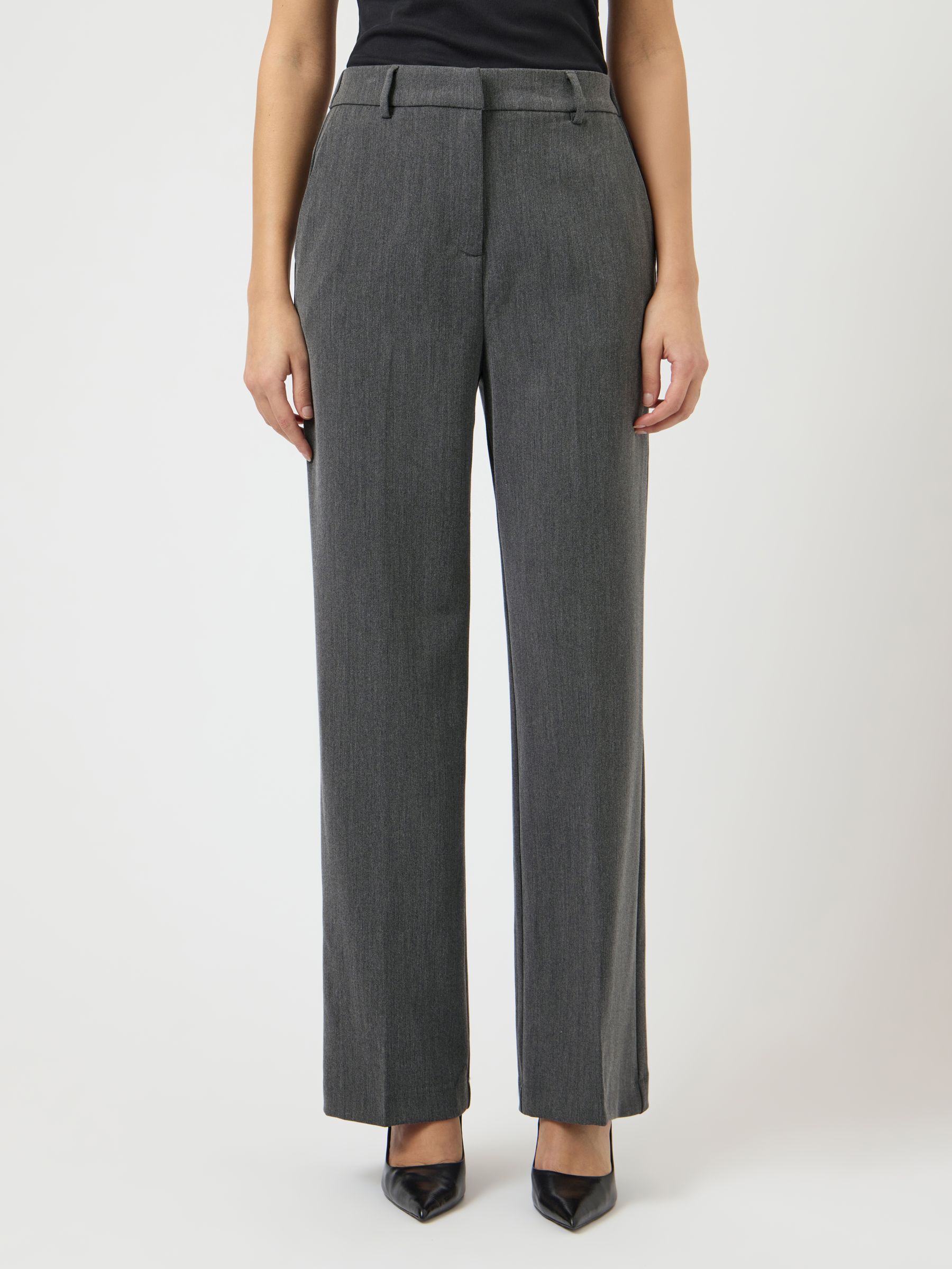 YASLIKKA WIDE-LEG TROUSERS | Grey | YAS® UK