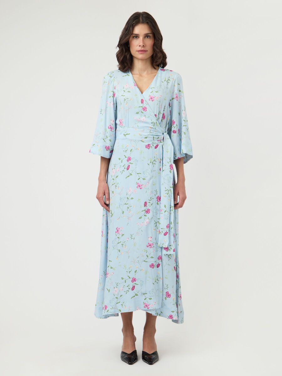 Product carousel image - YASSAVANNA 3/4 WRAP  MAXI DRESS, Skyway | 1
